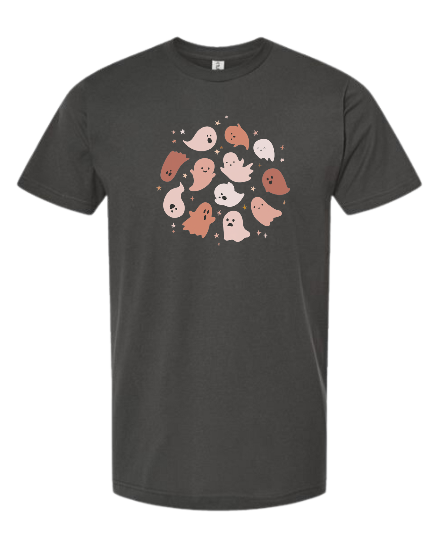 Pink Ghosts Circle Unisex crew-neck graphic tee Charcoal Grey