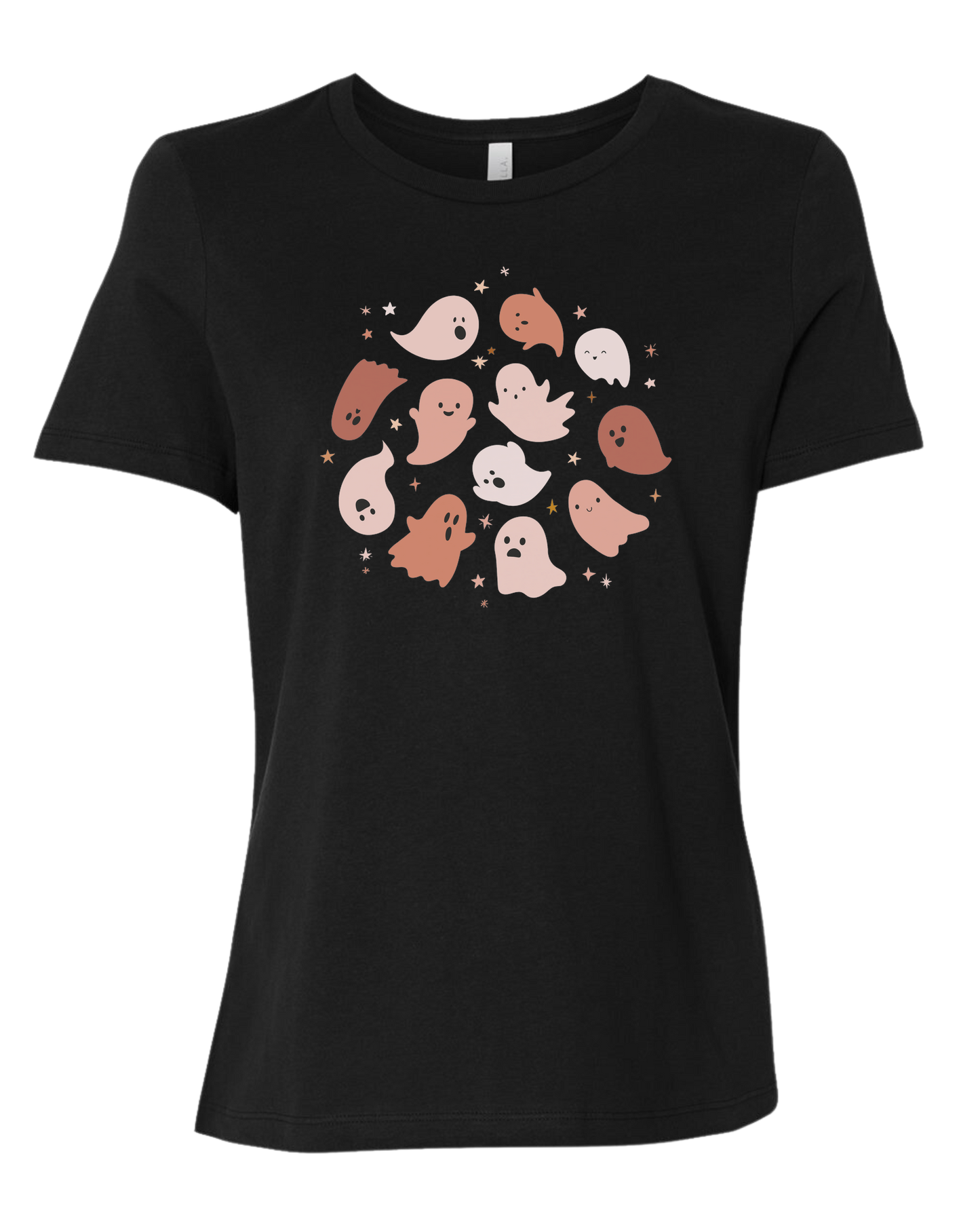 Pink Ghosts Circle Women's fit premium crewneck tee Black