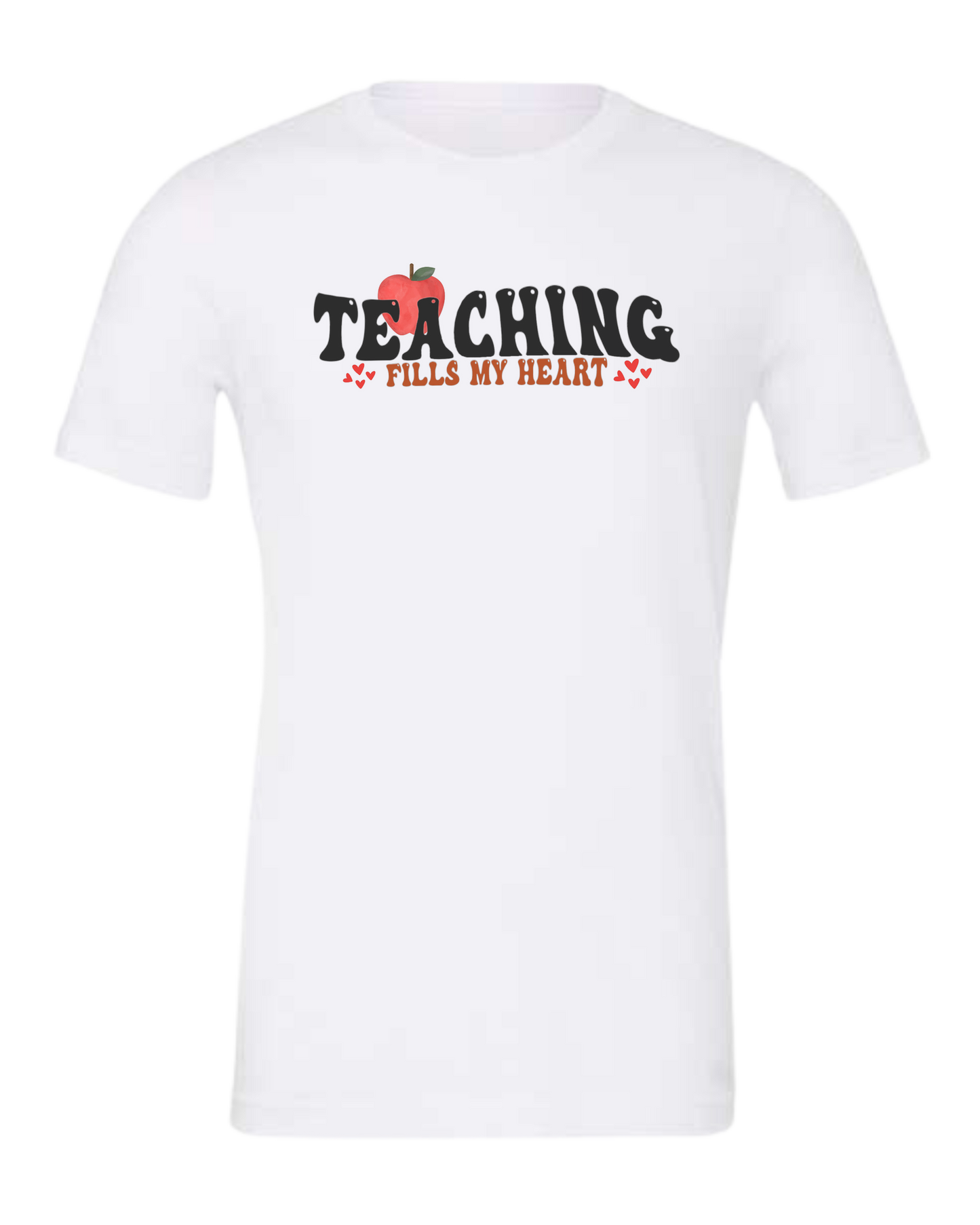 "Teaching Fills my Heart" graphic tee Premium unisex crewneck tee White
