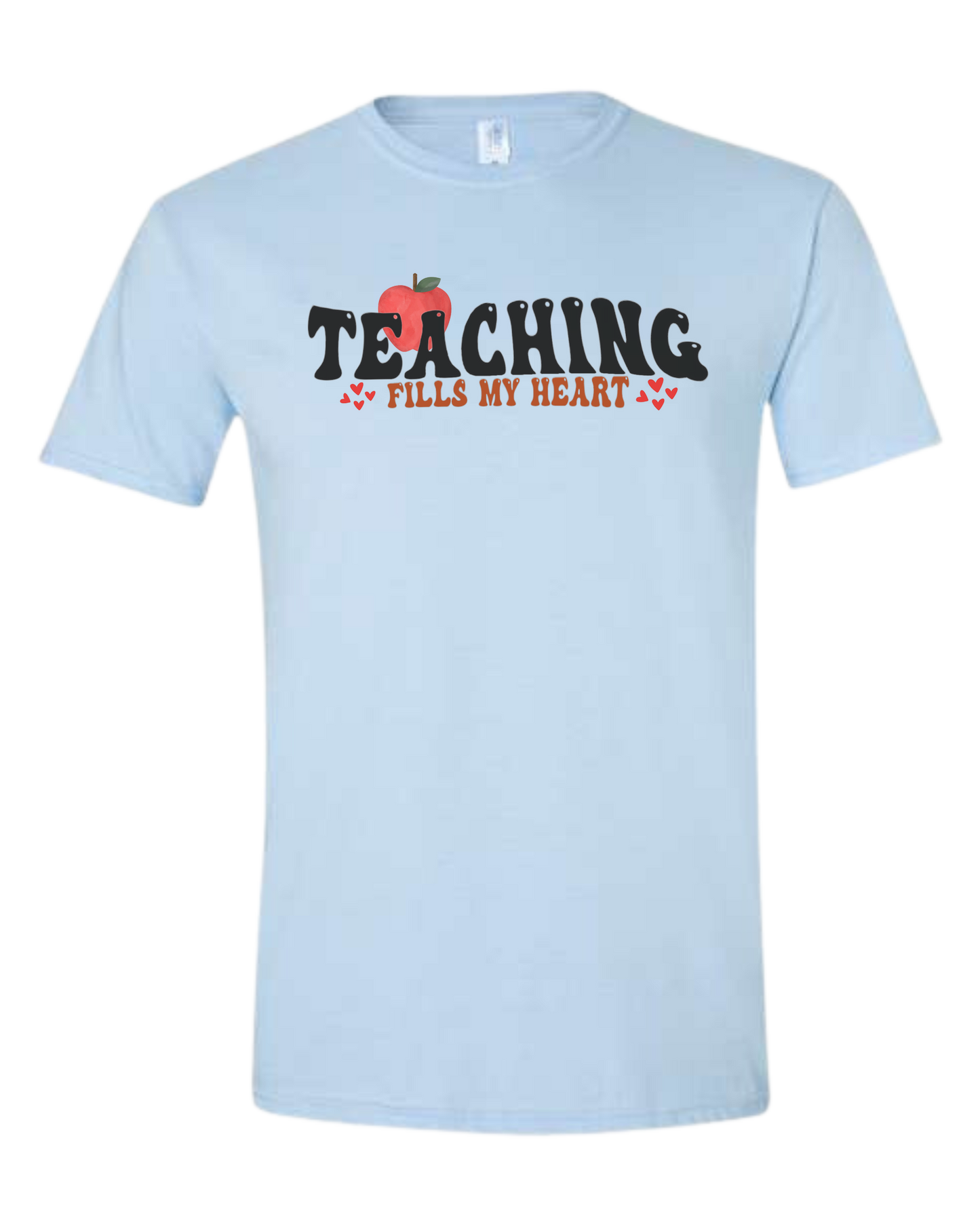 "Teaching Fills my Heart" graphic tee Unisex crewneck graphic tee (light colors) Ice blue