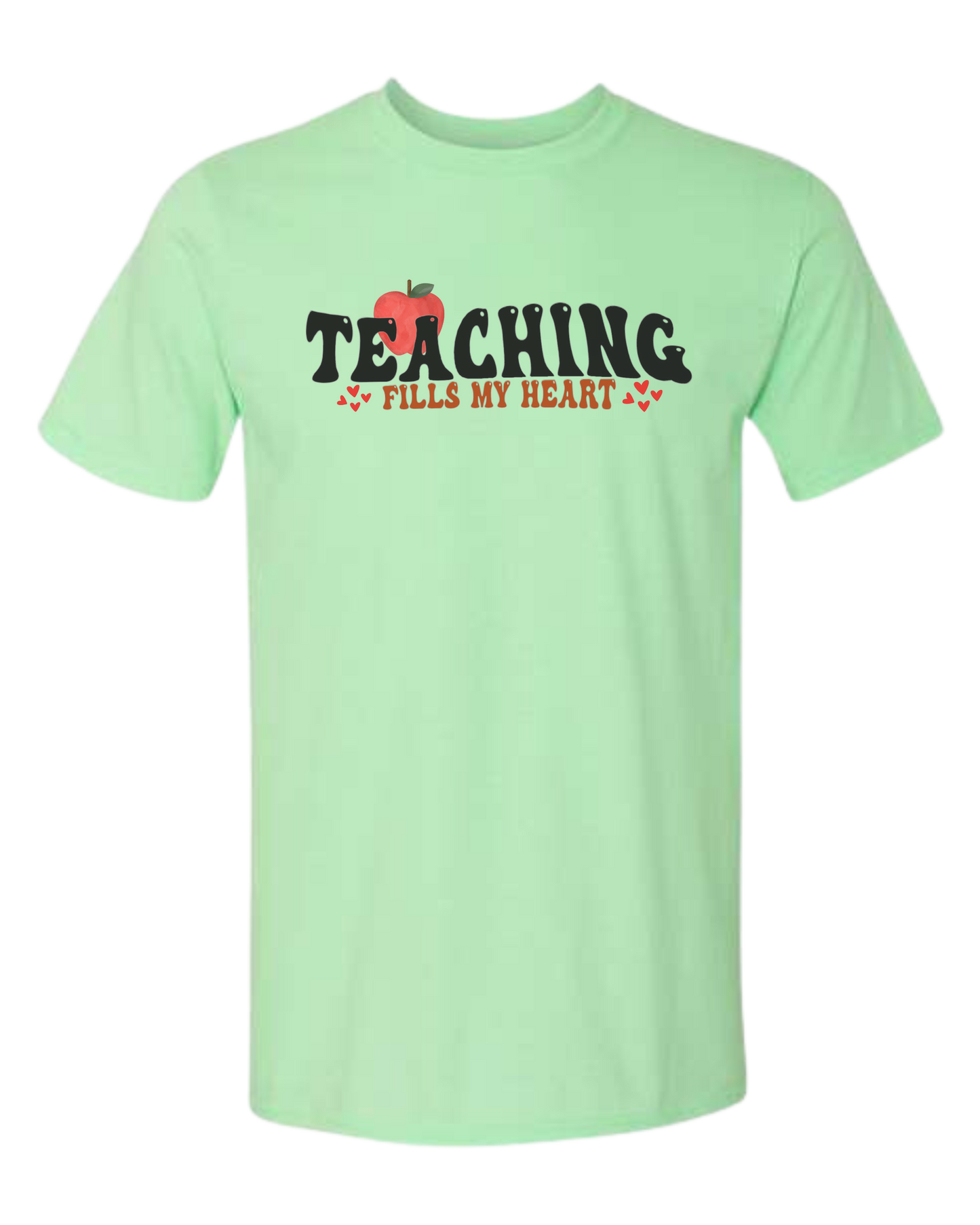 "Teaching Fills my Heart" graphic tee Unisex crewneck graphic tee (light colors) Mint Green