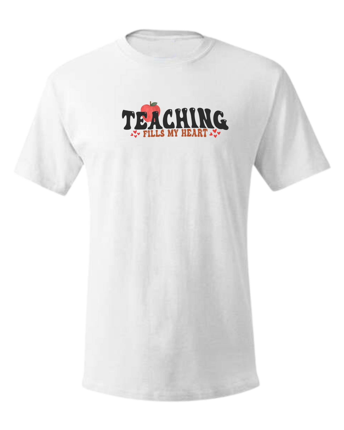 "Teaching Fills my Heart" graphic tee Unisex crewneck graphic tee (light colors) White