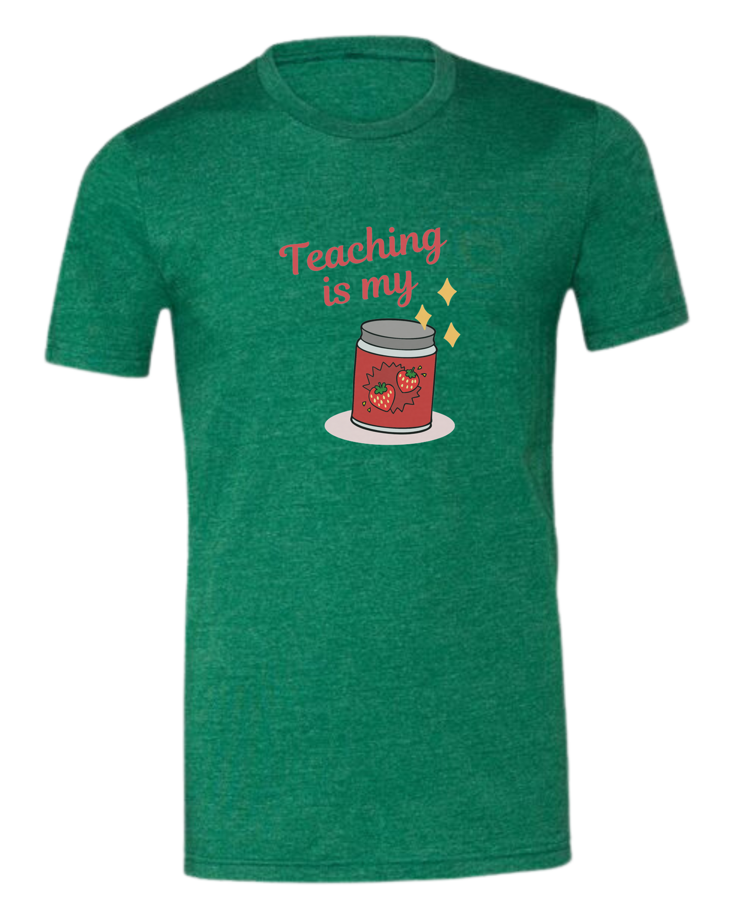 "Teaching is my Jam" design Premium unisex crewneck tee Grass Green