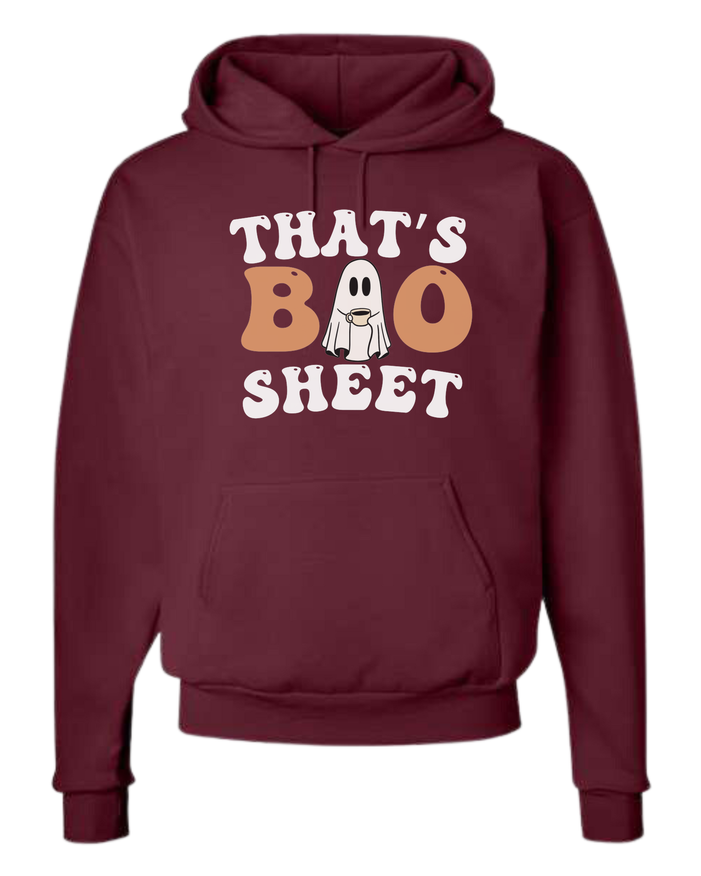 "That's Boo Sheet" ghost graphic Unisex Classic Hoodie Maroon