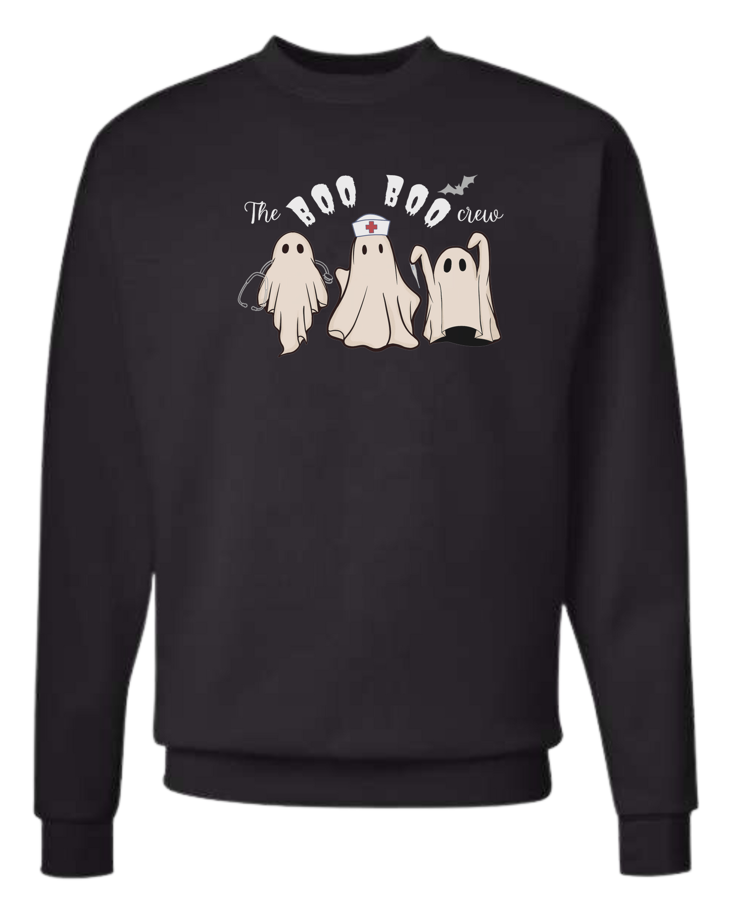 "The Boo-boo crew" nursing ghosts tee Classic unisex crewneck sweatshirt Black