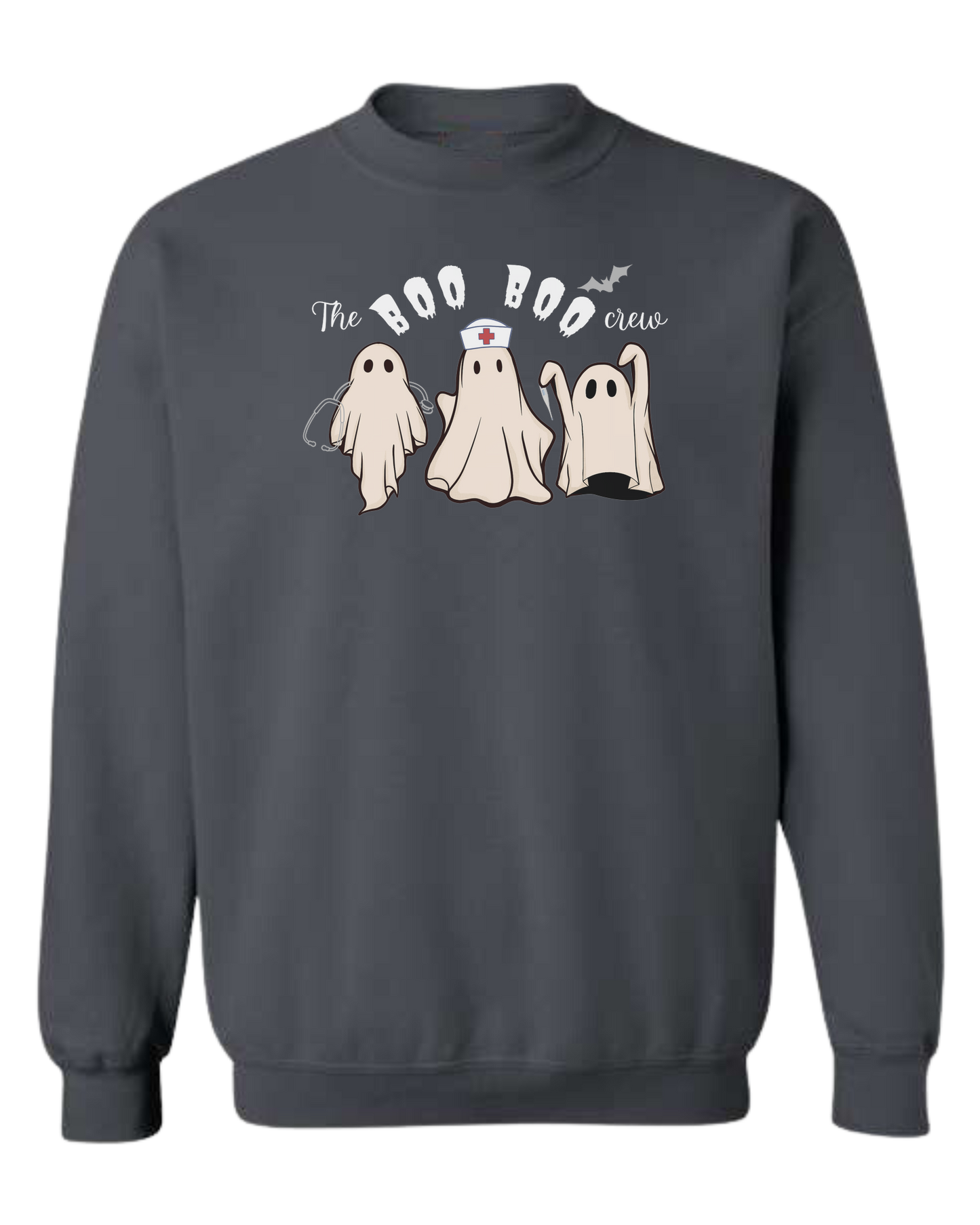 "The Boo-boo crew" nursing ghosts tee Classic unisex crewneck sweatshirt Dark Grey