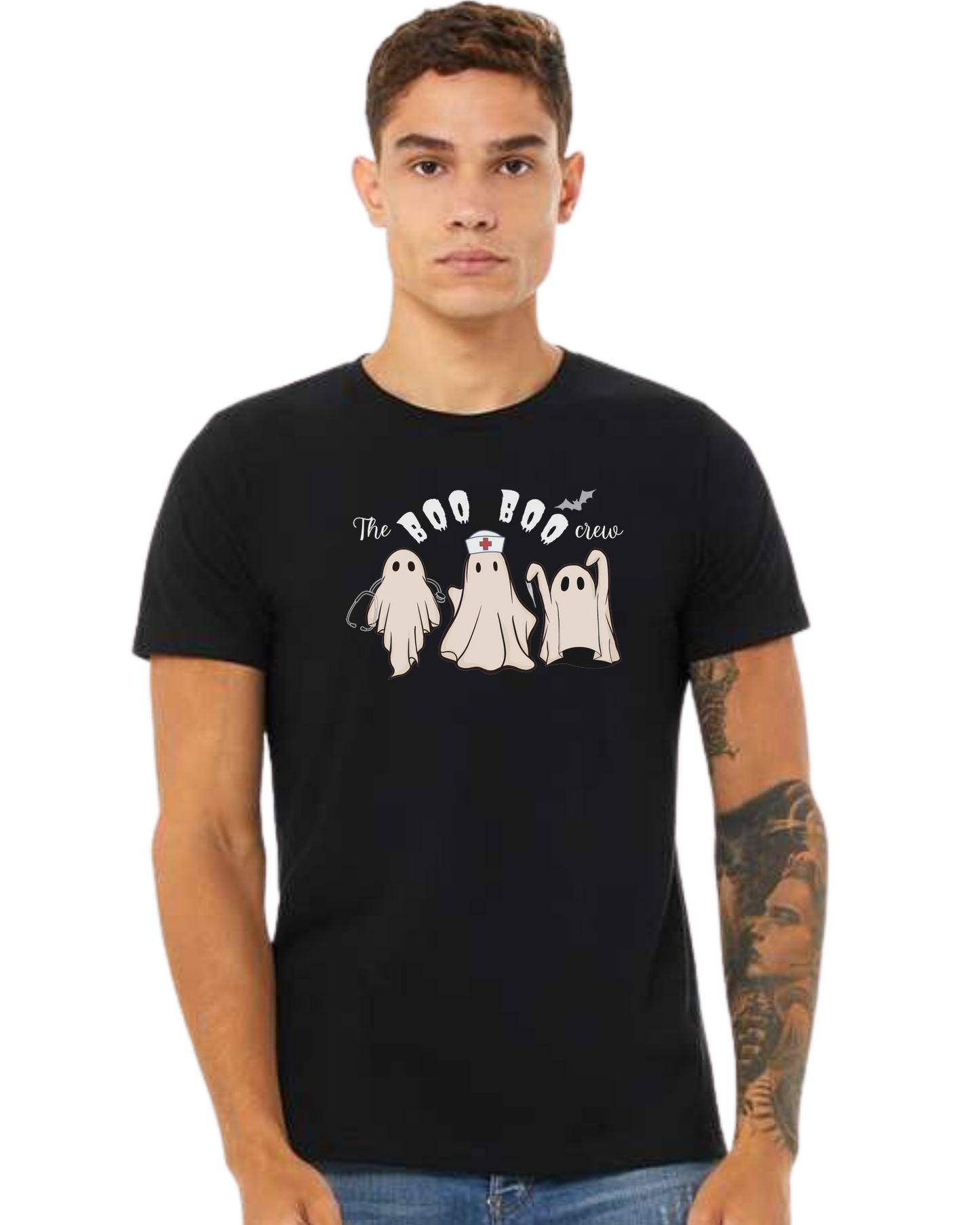 "The Boo-boo crew" nursing ghosts tee Premium unisex crewneck tee Black