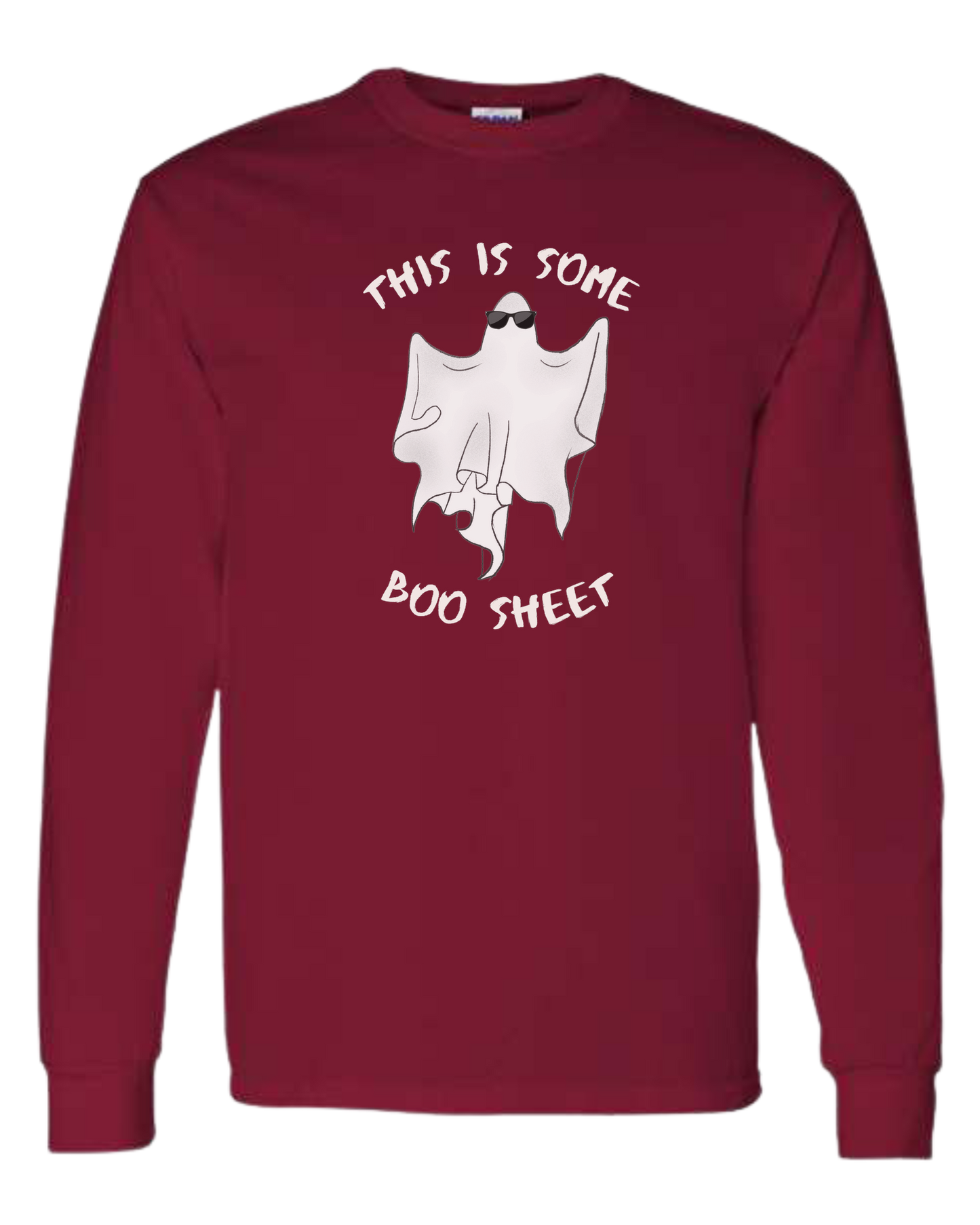 "This is some Boo-Sheet" ghost tee Classic unisex crewneck sweatshirt Cardinal Red