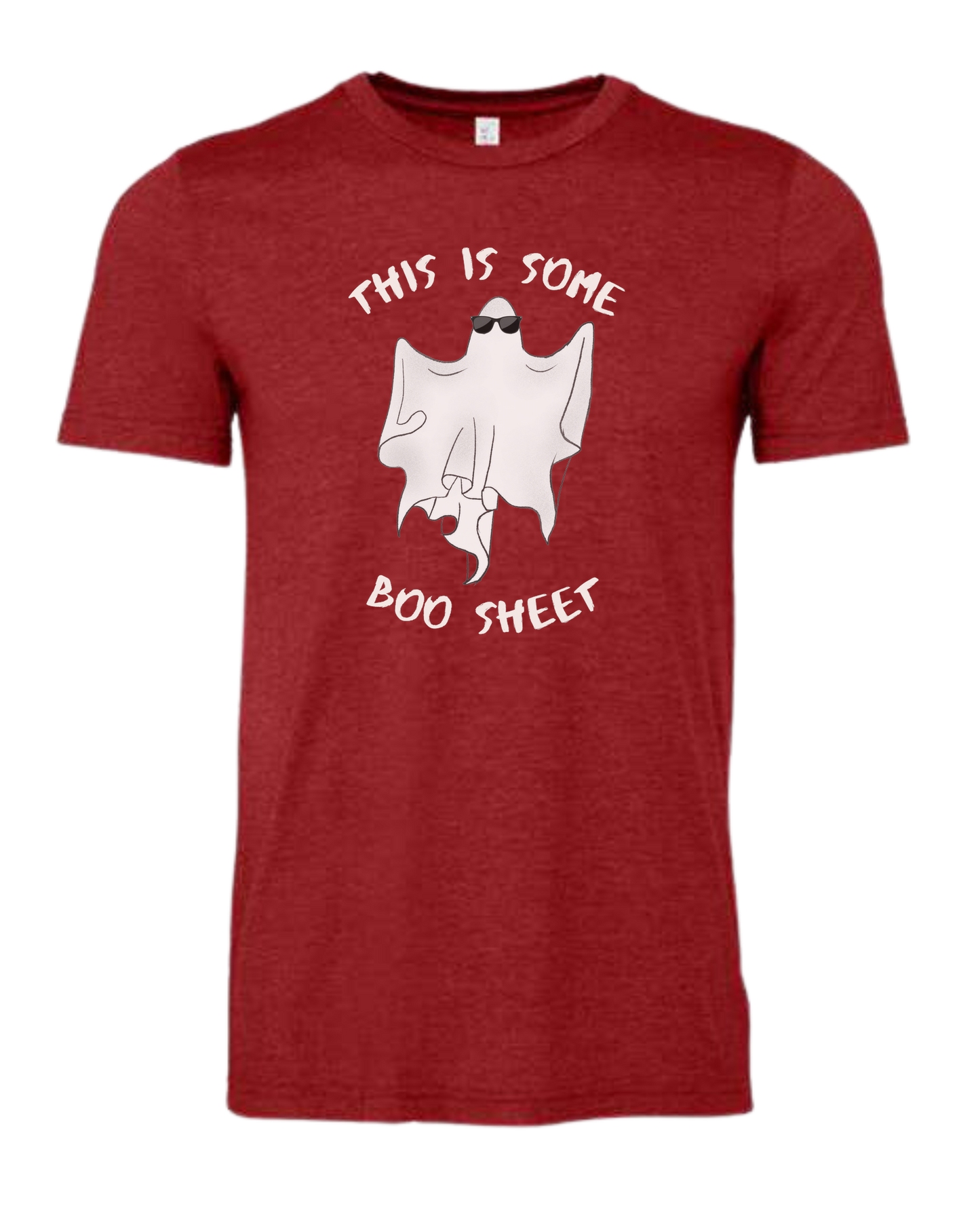 "This is some Boo-Sheet" ghost tee Premium unisex crewneck tee Canvas Red