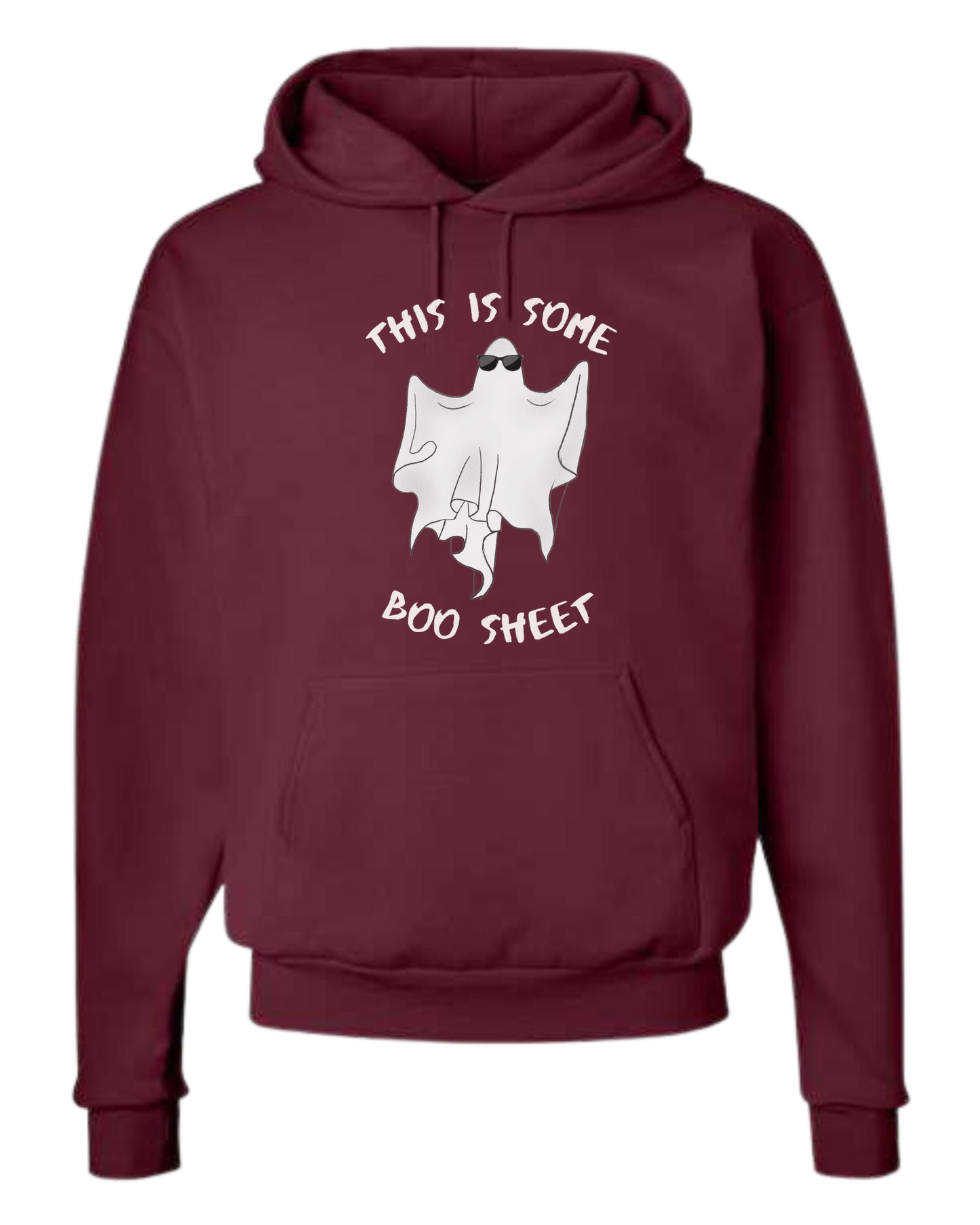 "This is some Boo-Sheet" ghost tee Unisex Classic Hoodie Maroon