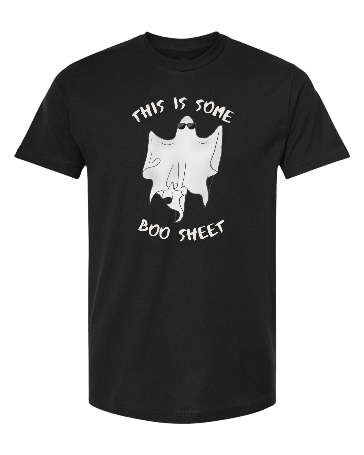 "This is some Boo-Sheet" ghost tee Unisex crew-neck graphic tee Black