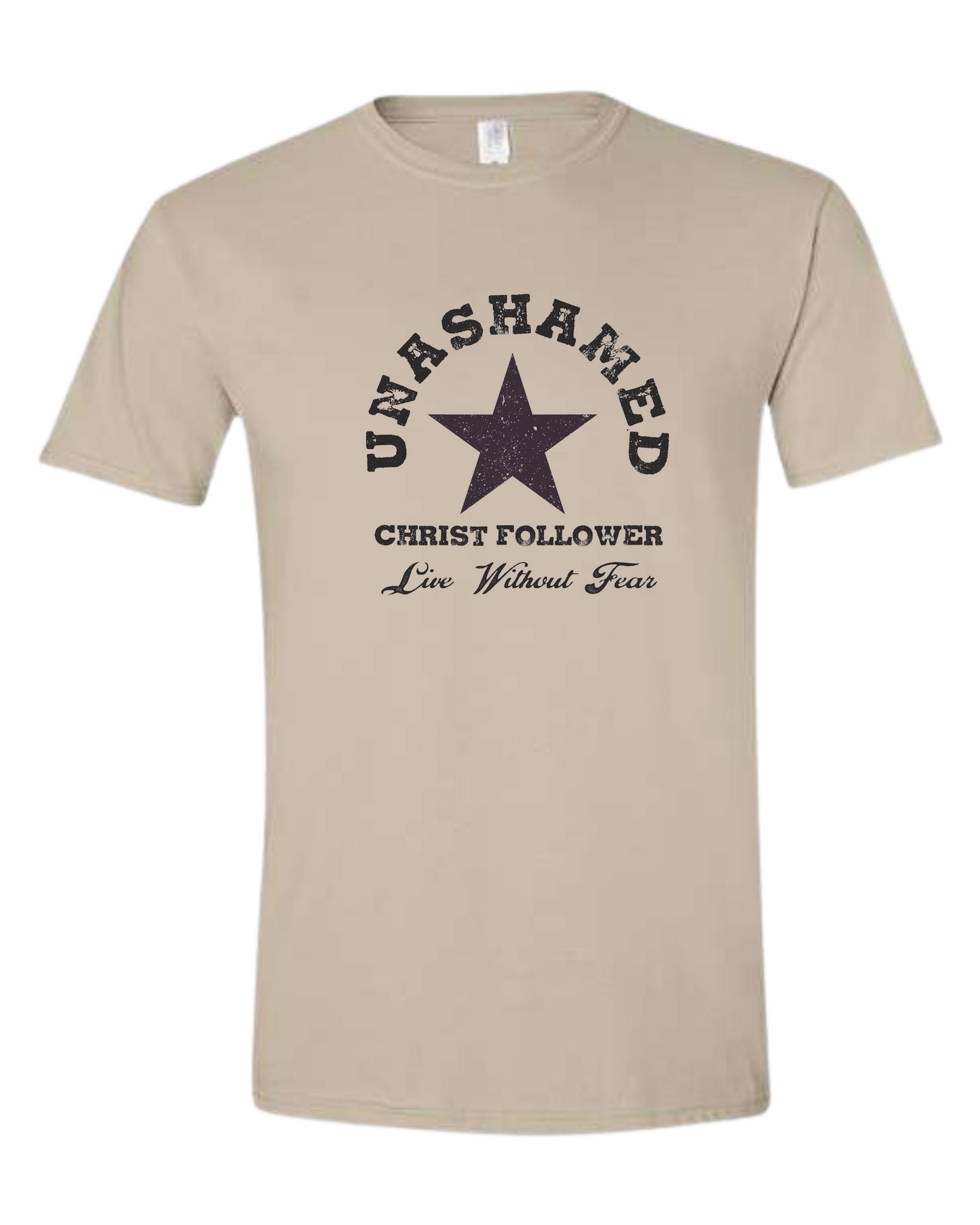 Unashamed Christ Follower graphic tee Unisex crewneck graphic tee (light colors) Beige