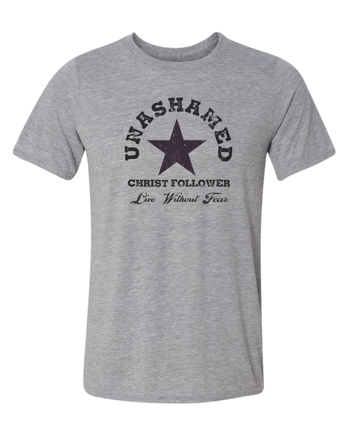 Unashamed Christ Follower graphic tee Unisex crewneck graphic tee (light colors) Heather Grey