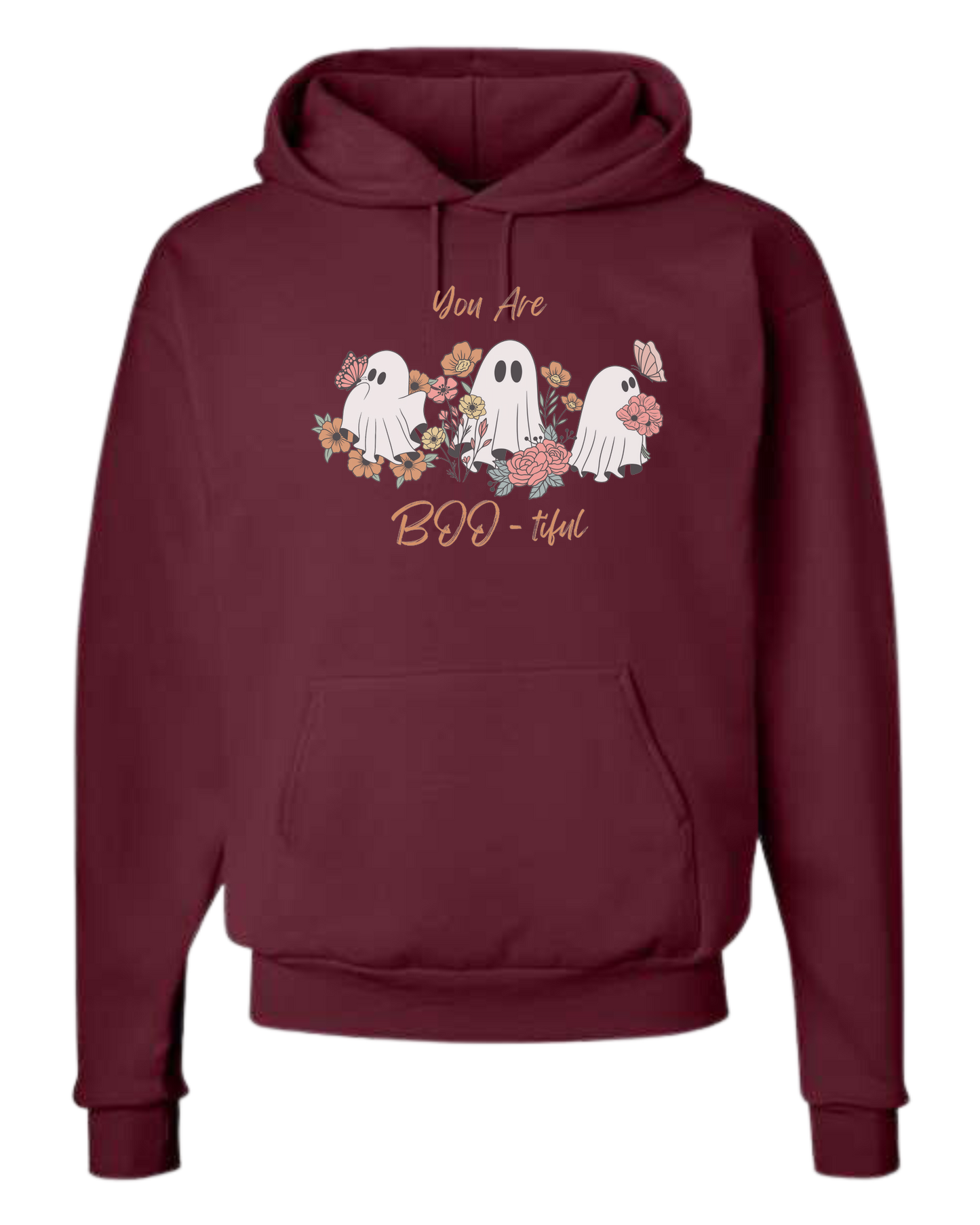 "You are BOO-tiful" ghost tee Unisex Classic Hoodie Maroon