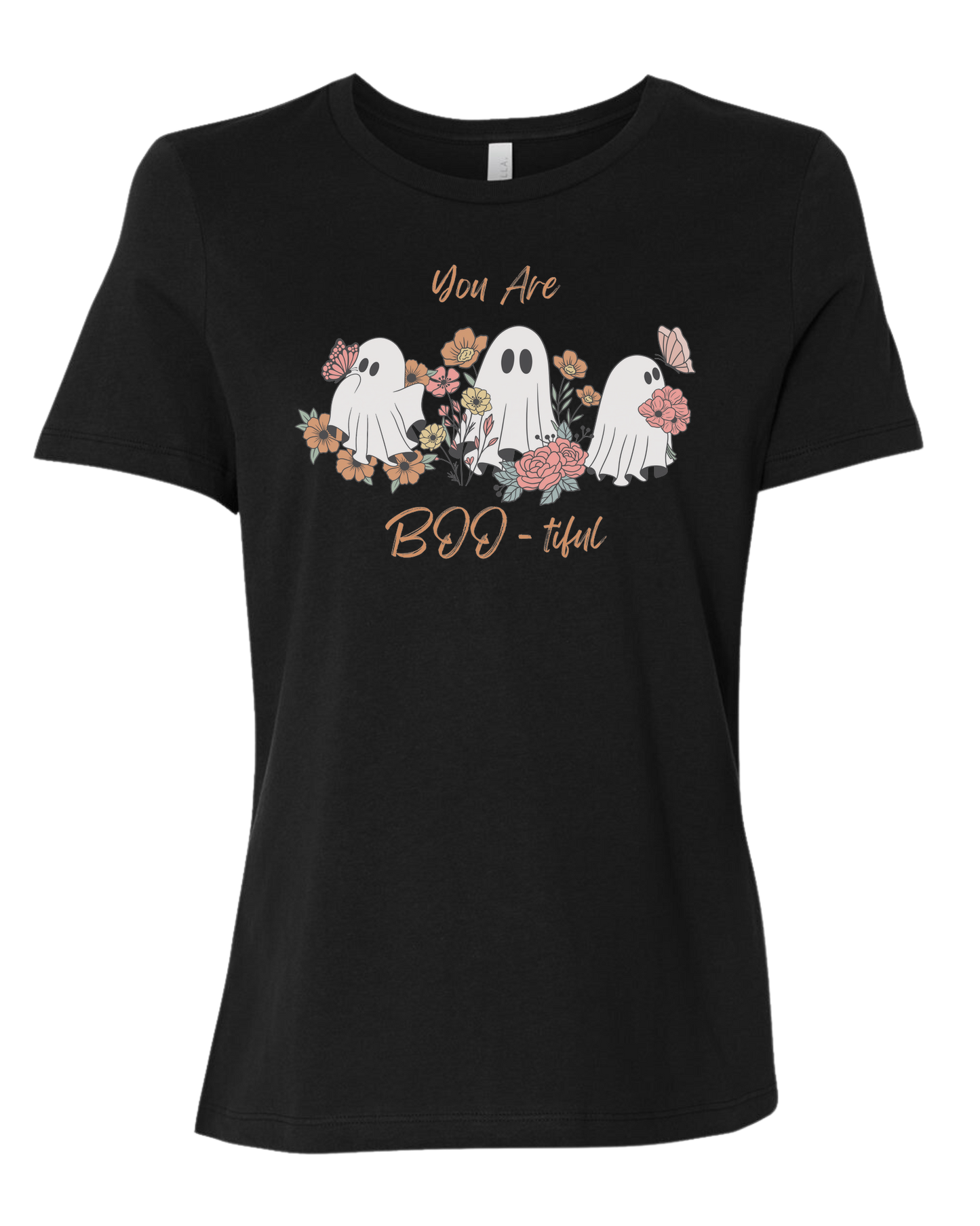 "You are BOO-tiful" ghost tee Women's fit premium crewneck tee Black