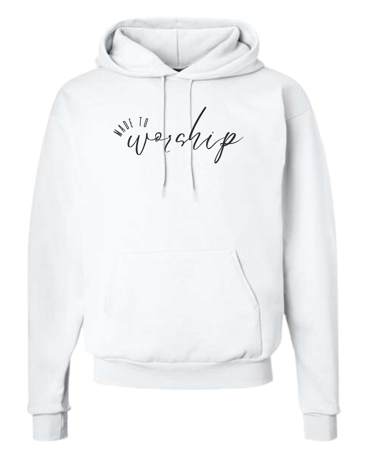 Made to Worship tee w/black font Unisex Classic Hoodie White