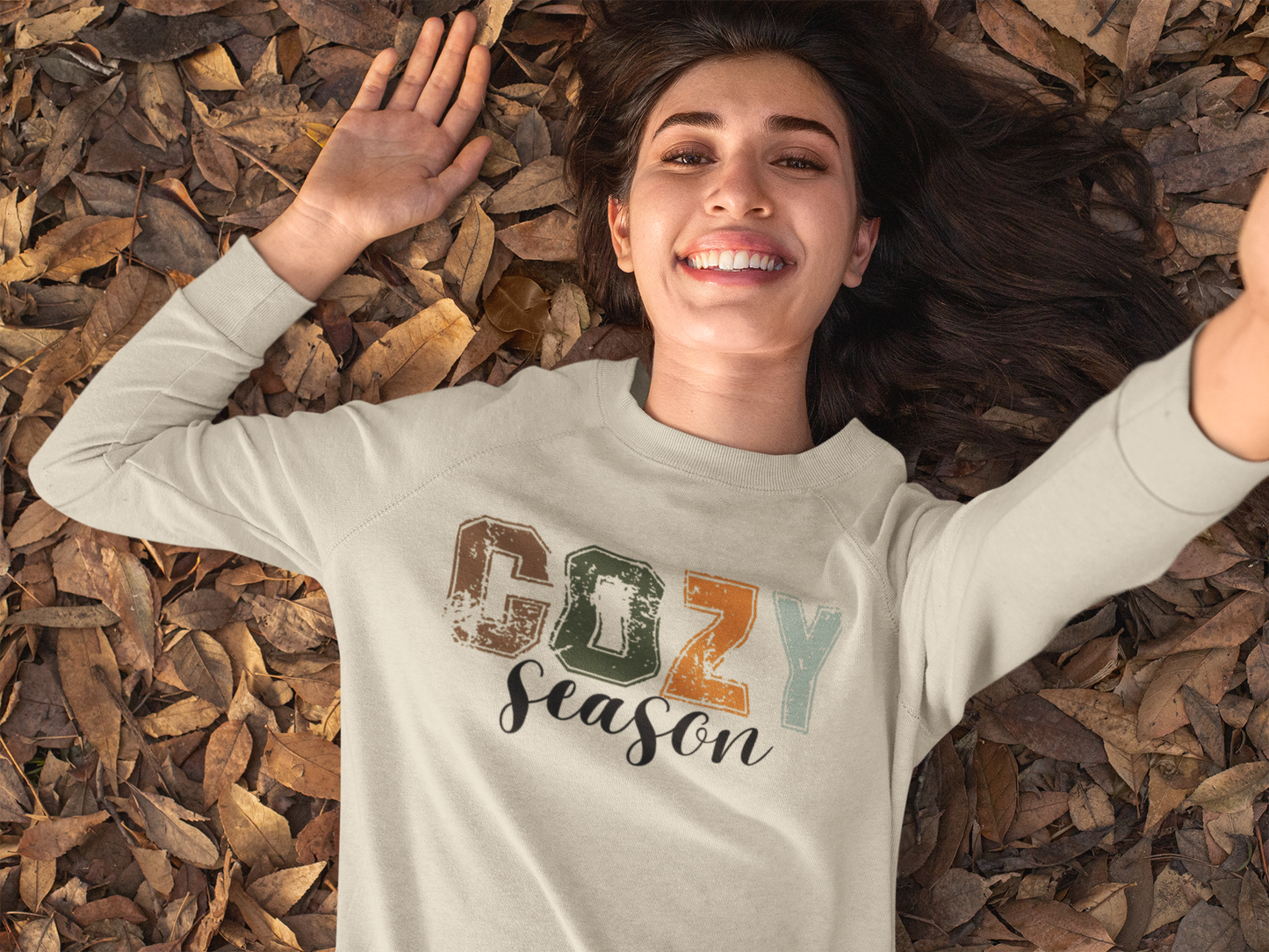 "Cozy Season" fall colors graphic tee