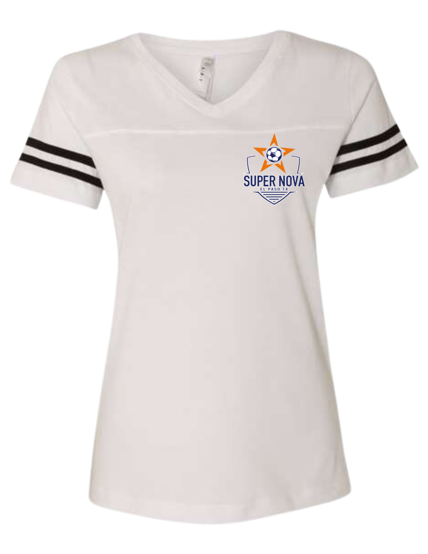 Super Nova FC women's v-neck jersey tee