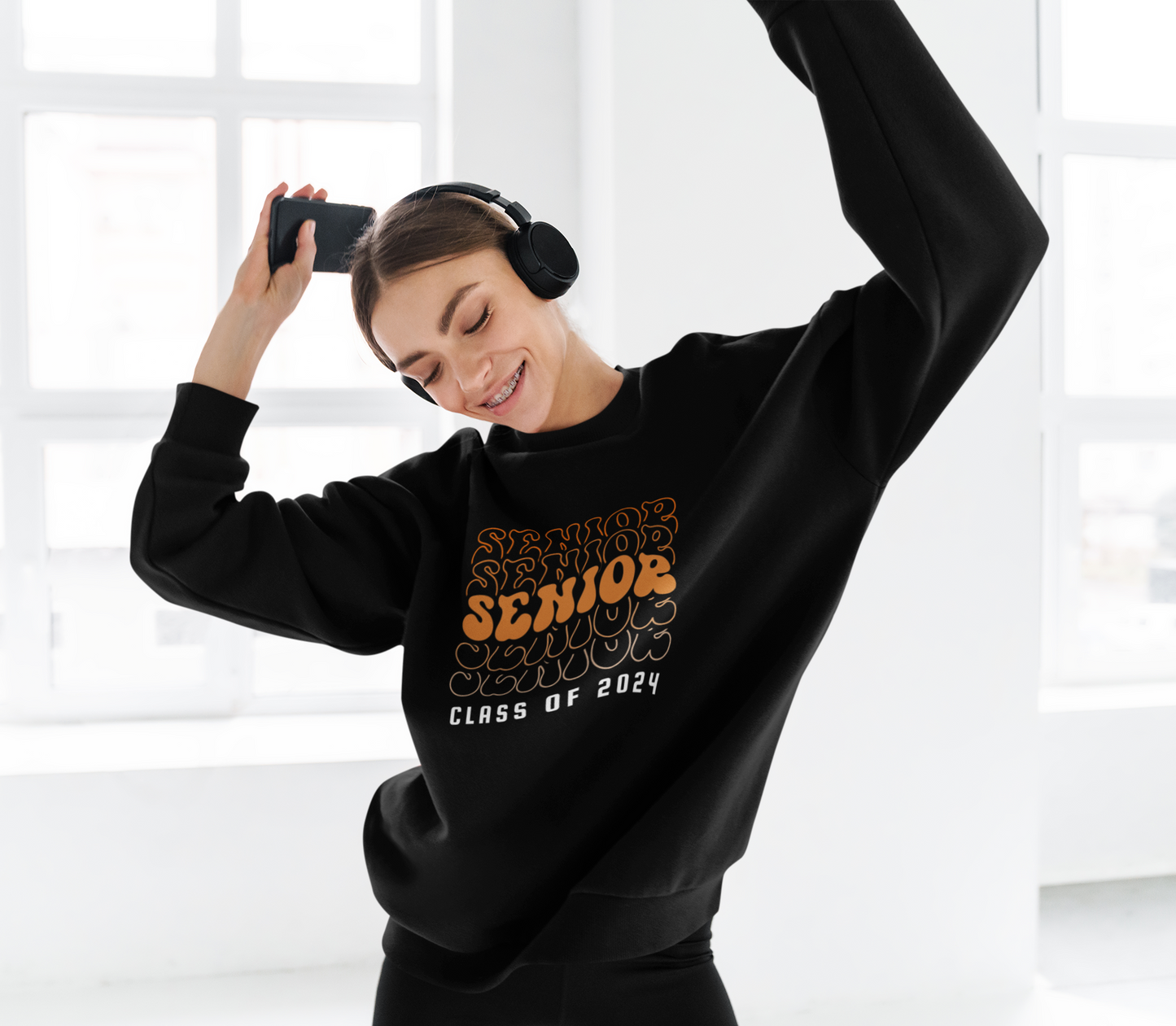 Graduation Year Senior Groovy font tee