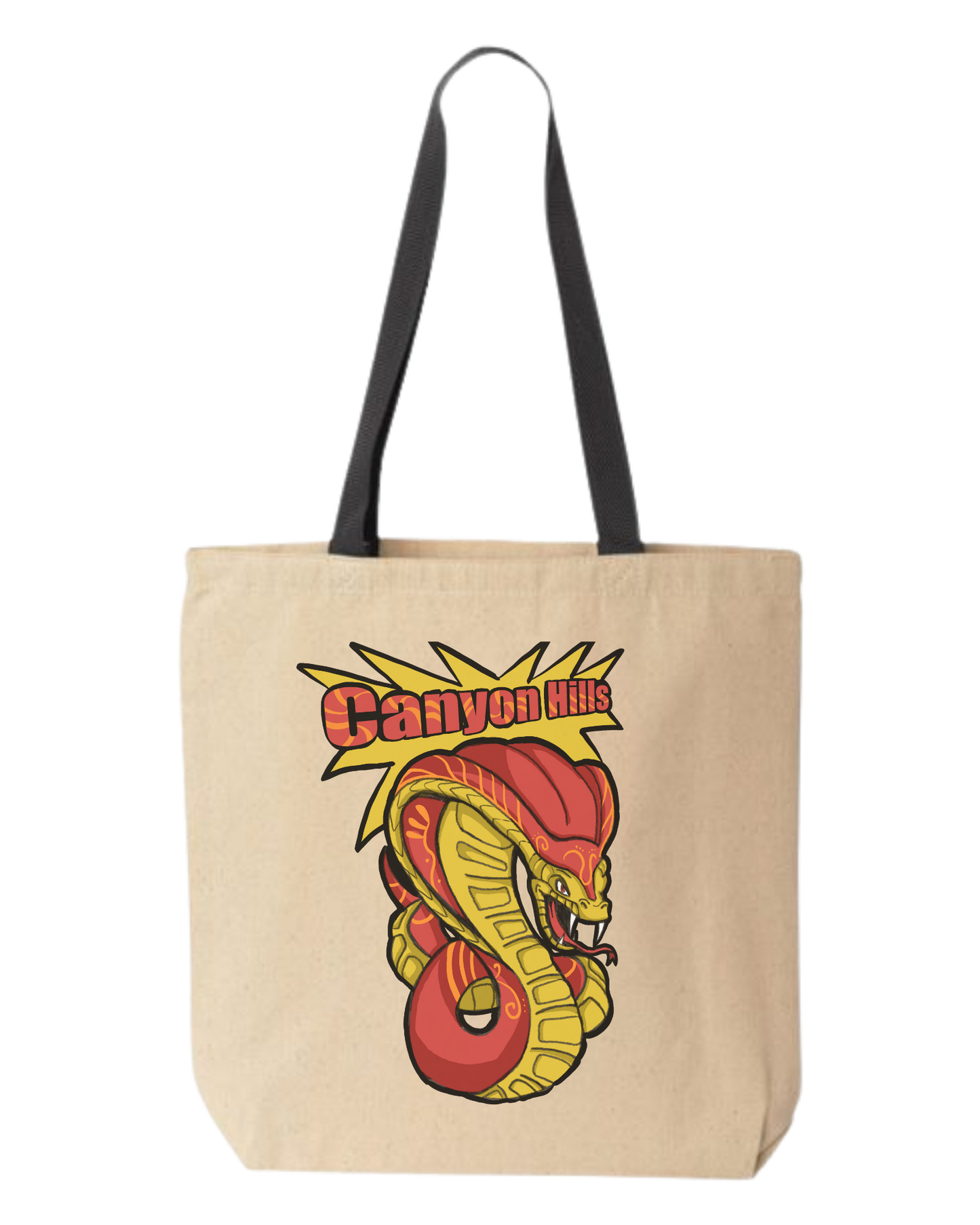 Canyon Hills Cobra burlap tote