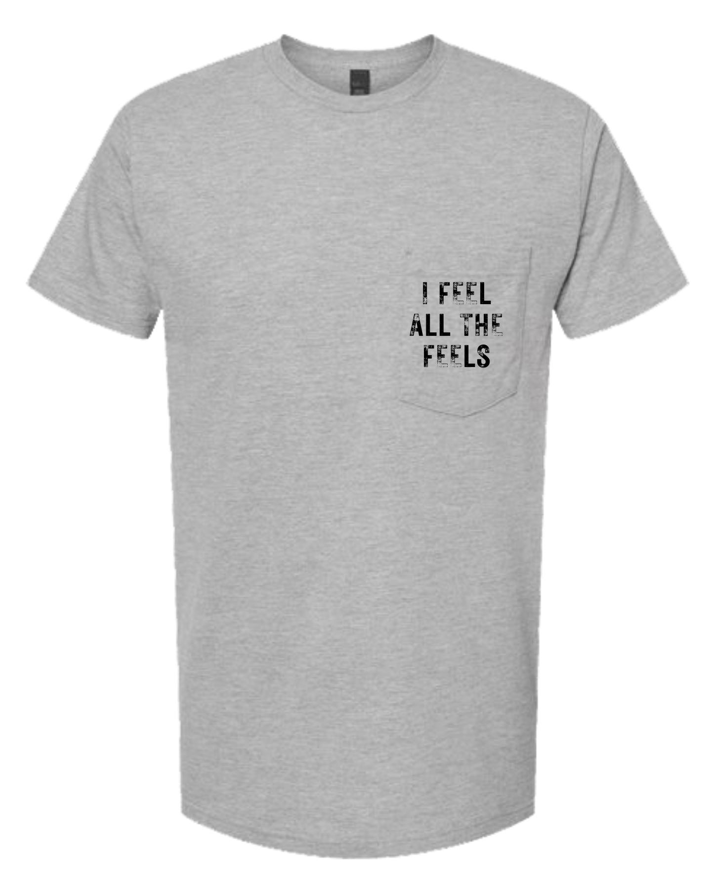 Unisex cotton pocket "I feel all the feels" tee