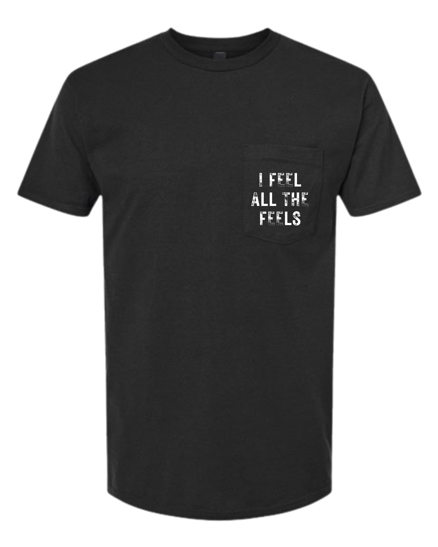 Unisex cotton pocket "I feel all the feels" tee