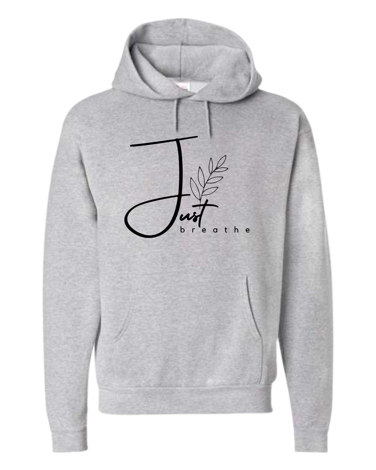Unisex crew neck "Just Breathe" minimalist leaf tee