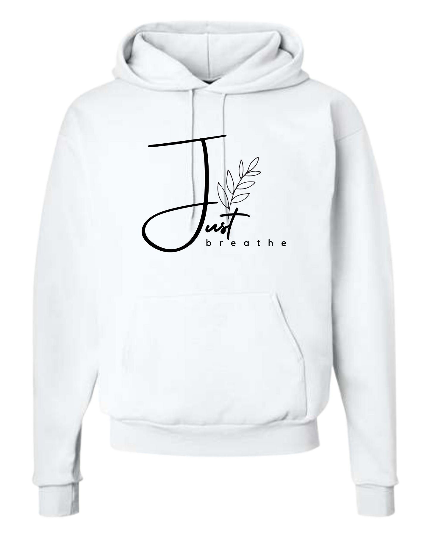Unisex crew neck "Just Breathe" minimalist leaf tee