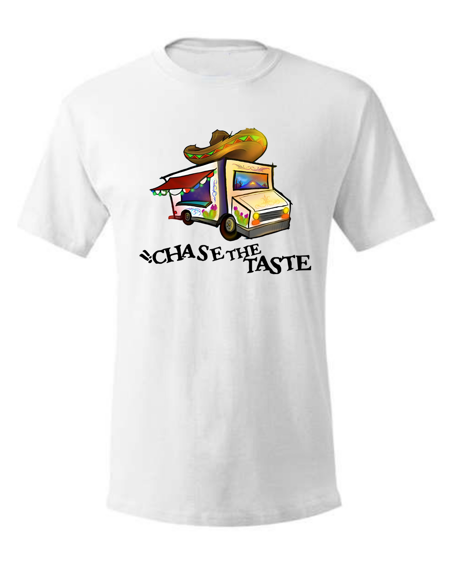 Short sleeve crewneck "Chase the Taste" food truck tee
