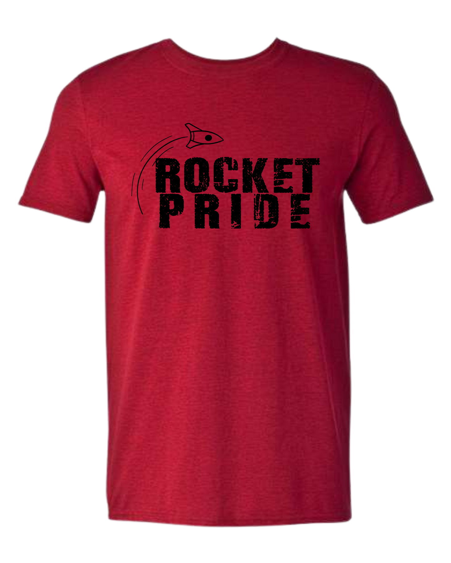 "Rocket Pride" distressed font unisex crew-neck short sleeve tee