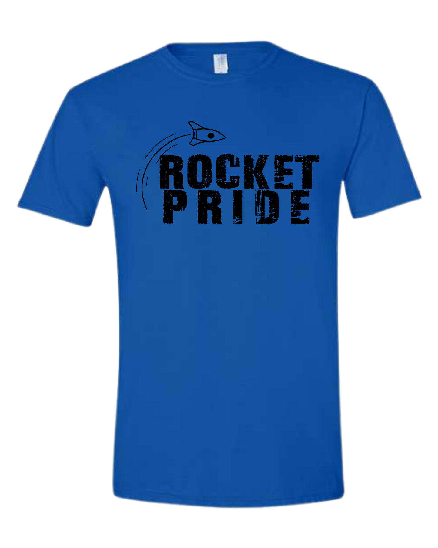 "Rocket Pride" distressed font unisex crew-neck short sleeve tee