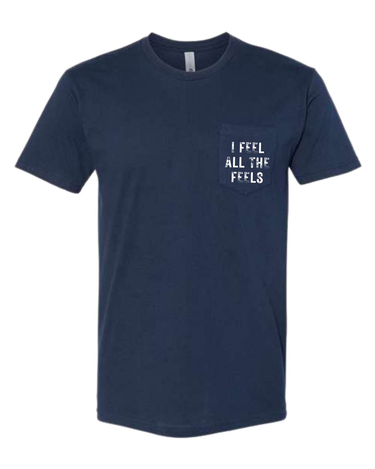 Unisex cotton pocket "I feel all the feels" tee