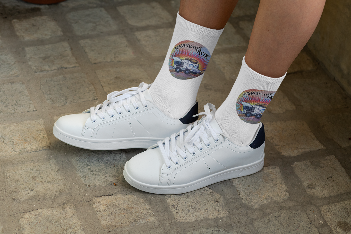 Chase the Taste round logo sublimated socks