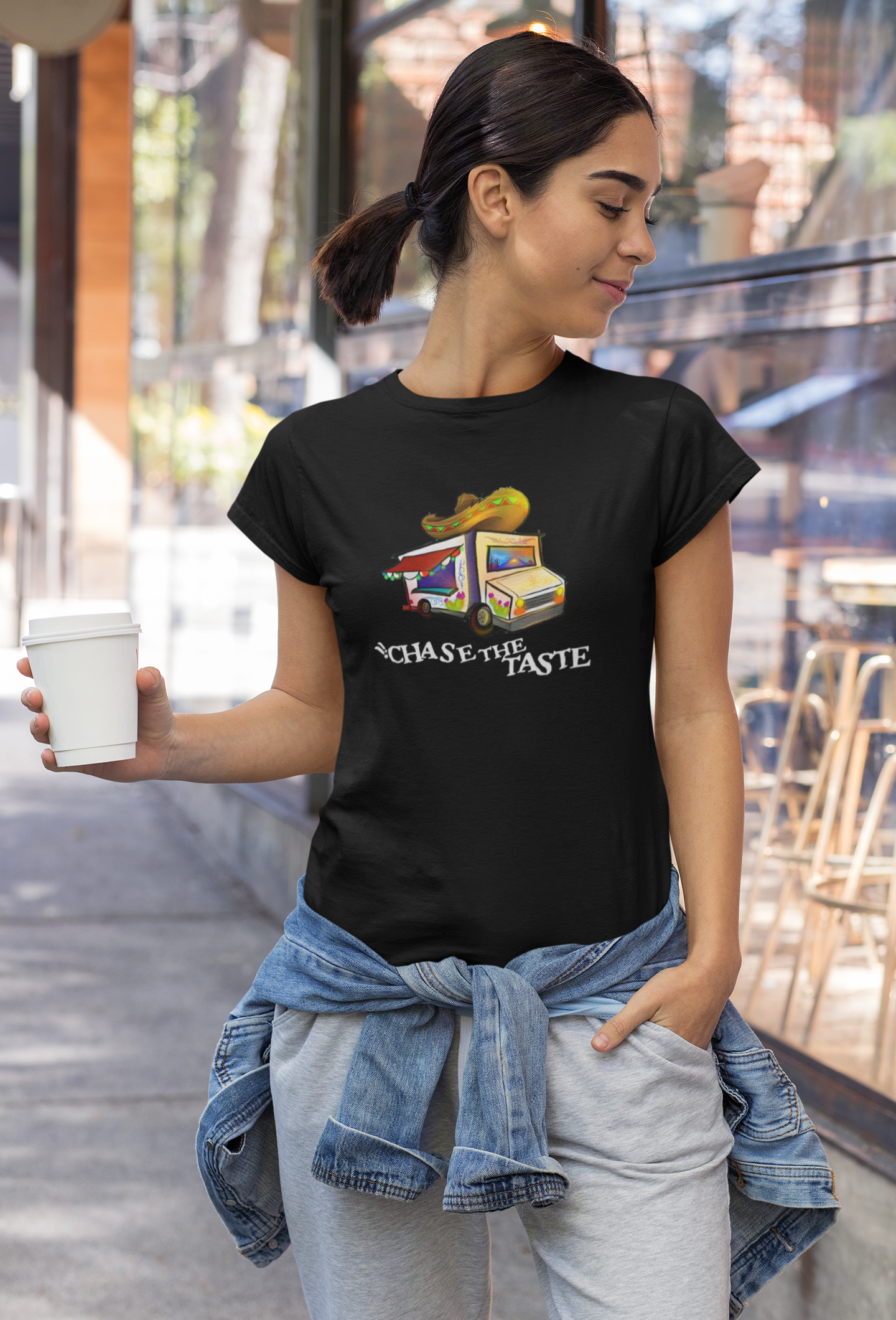 Women's fit "Chase the Taste" food truck tee