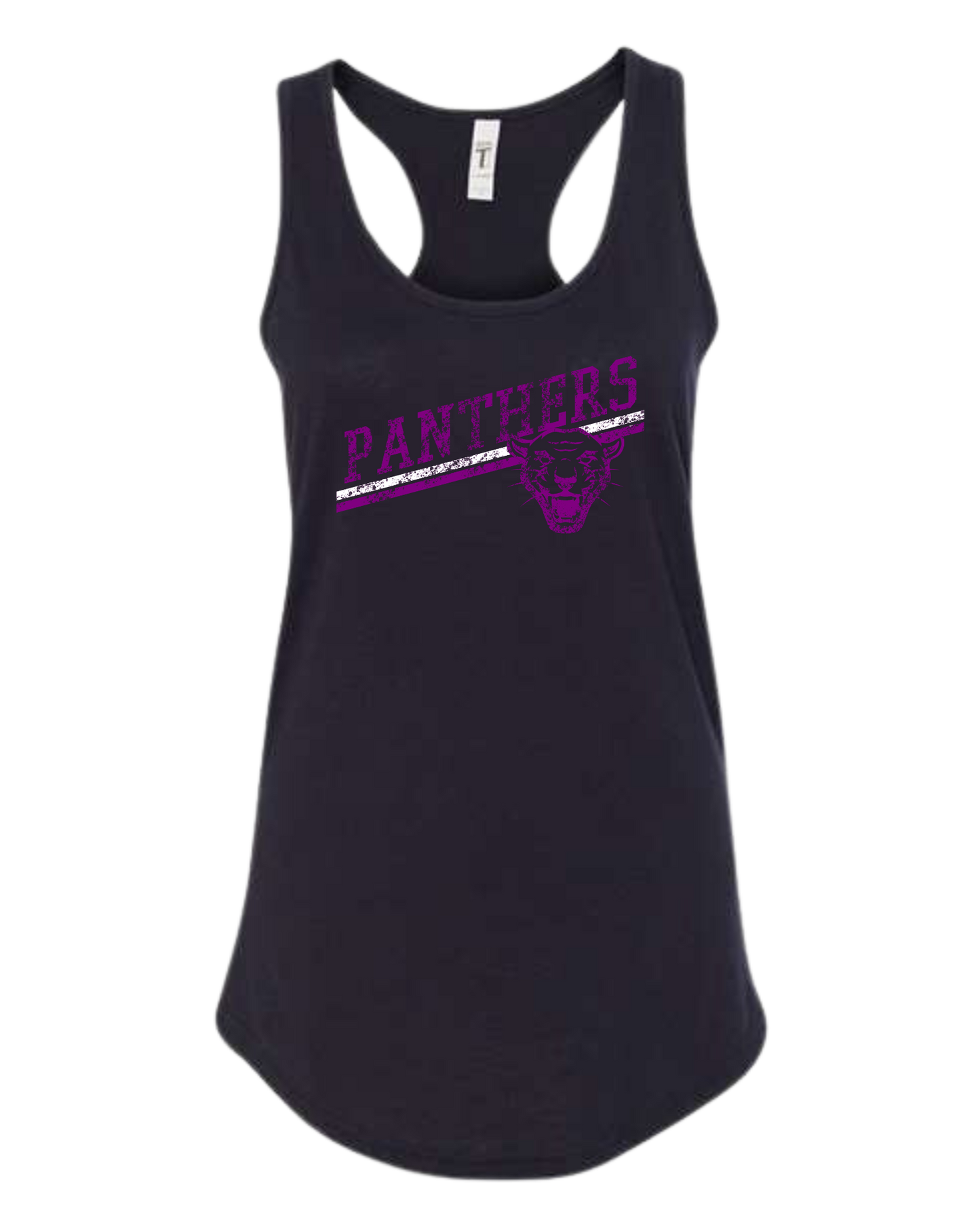 Panther's distressed font women's tank top