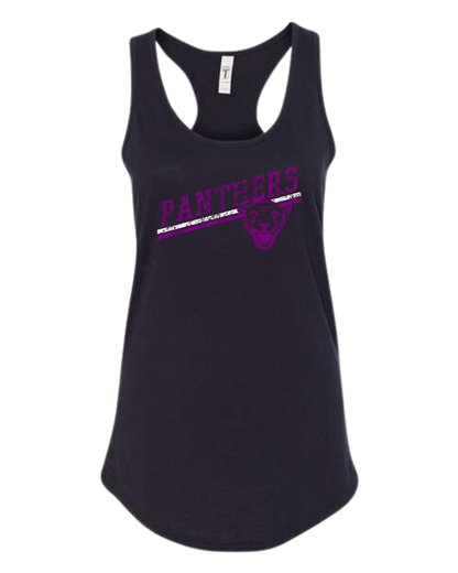 Panther's distressed font women's tank top