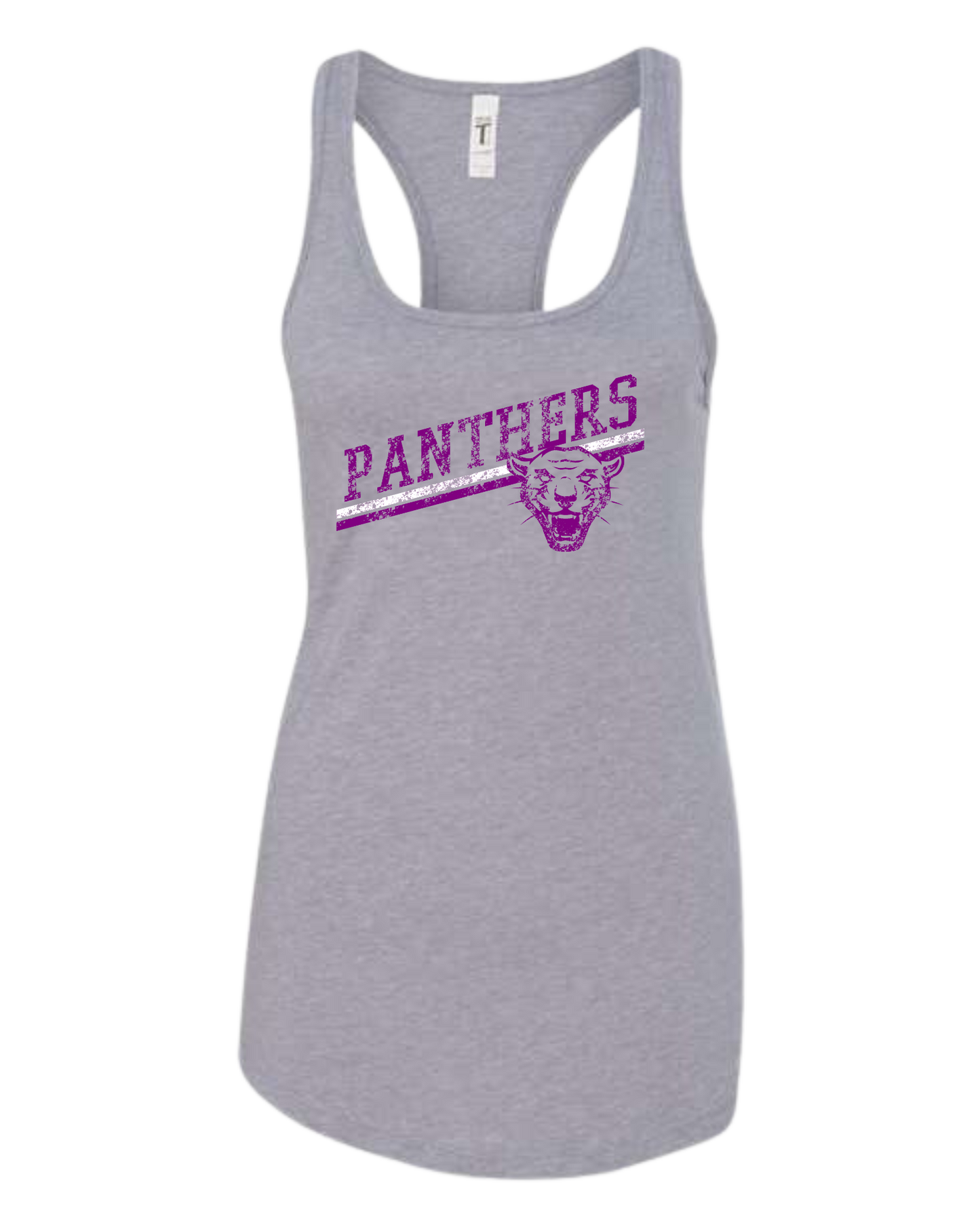 Panther's distressed font women's tank top