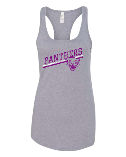 Panther's distressed font women's tank top