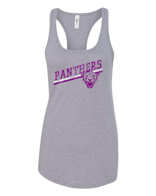 Panther's distressed font women's tank top