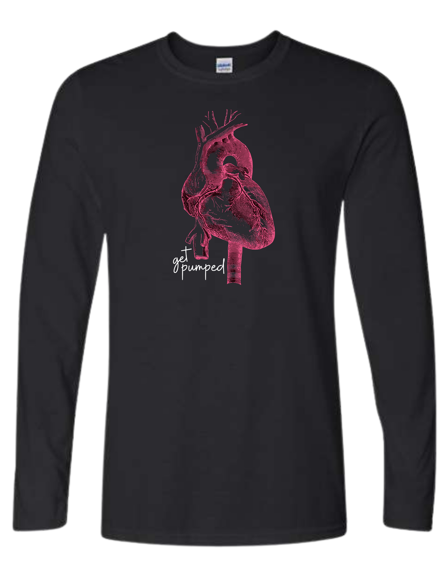 "Get Pumped" distressed heart unisex crew-neck tee