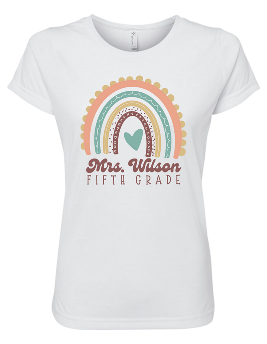 Customizable teacher women's fit  crew-neck tee