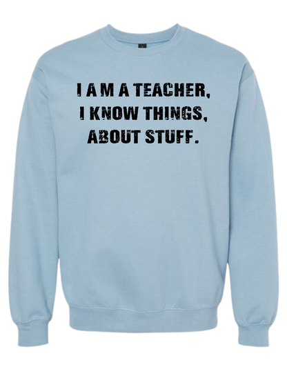 "I am a teacher" funny front distressed text