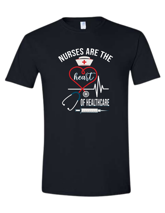 "Nurses are the heart of Healthcare" unisex crew-neck short sleeve tee