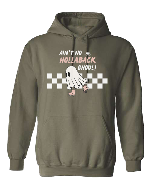 Ain't No Hollaback Ghoul retro graphic Unisex Classic Hoodie Military Green