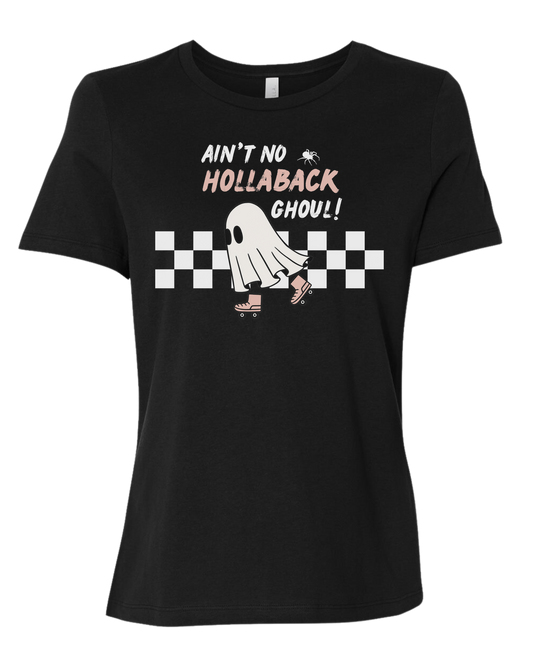Ain't No Hollaback Ghoul retro graphic Women's fit premium crewneck tee Black