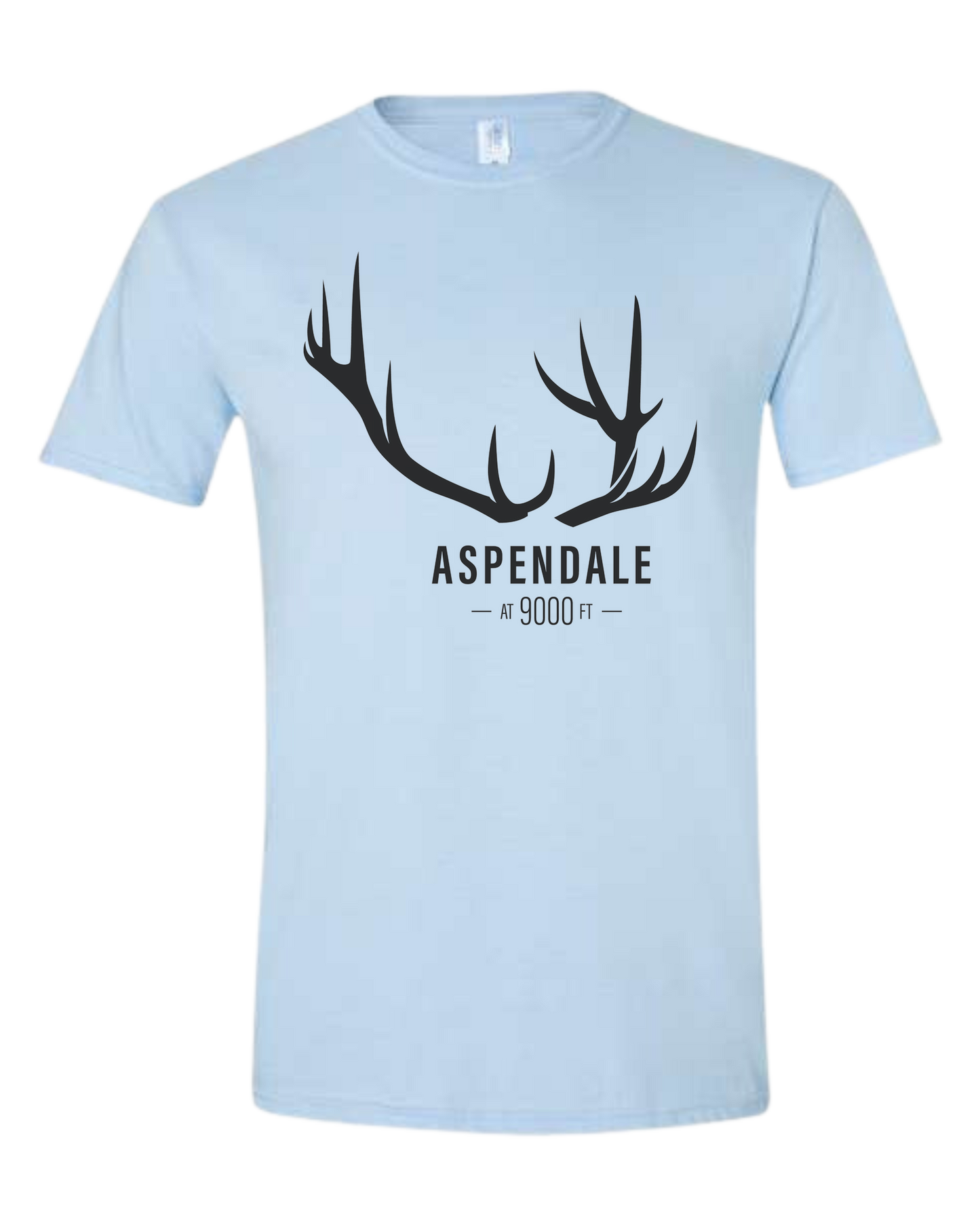 Antlers for Aspendale Unisex crewneck graphic tee (light colors) Ice blue