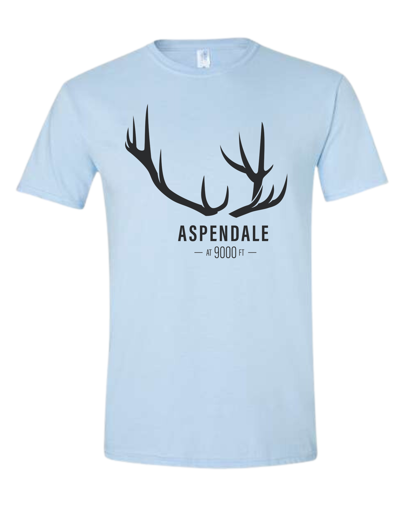 Antlers for Aspendale Unisex crewneck graphic tee (light colors) Ice blue