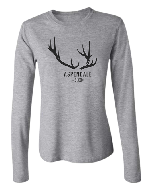 Antlers for Aspendale Women's fit crewneck long sleeve fit Heather Grey