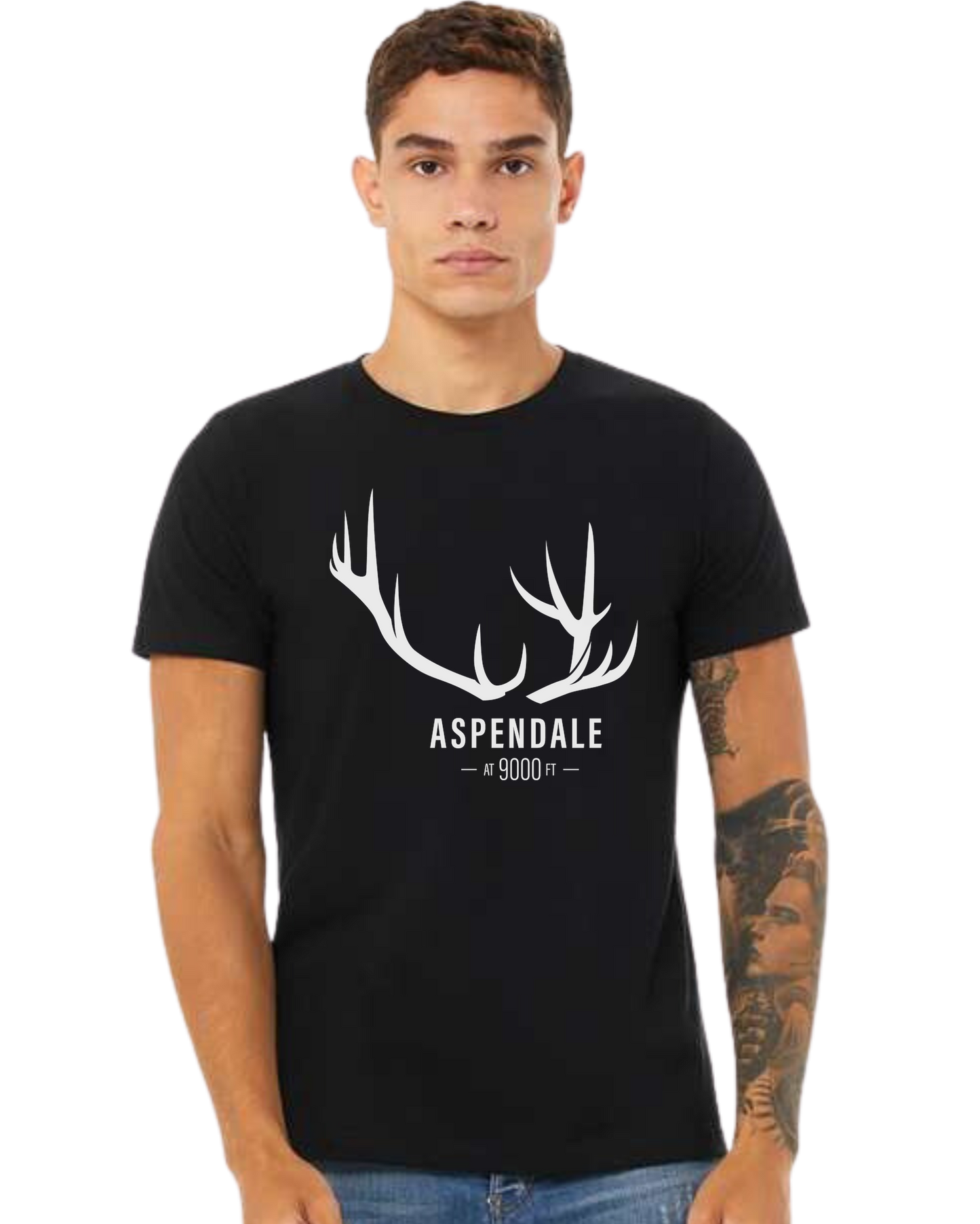 Antlers for Aspendale (white) Premium unisex crewneck tee Black