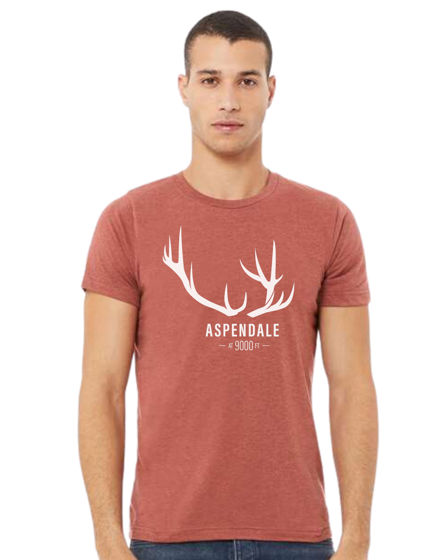 Antlers for Aspendale (white) Premium unisex crewneck tee Heather Clay